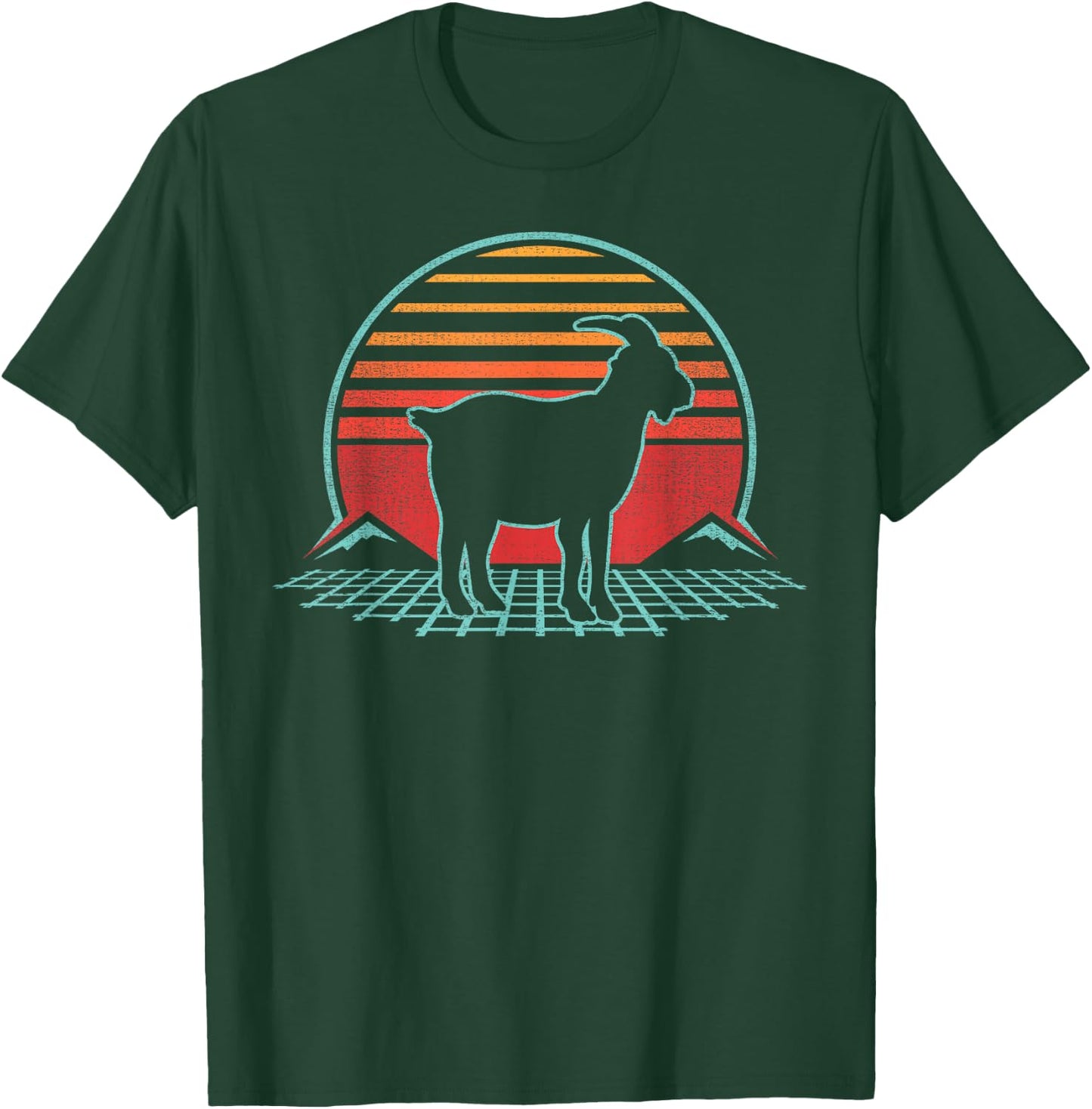 Goat Lover Farmer Farm Animal Retro Vintage 80s Style T-Shirt - T-Shirt | Forest