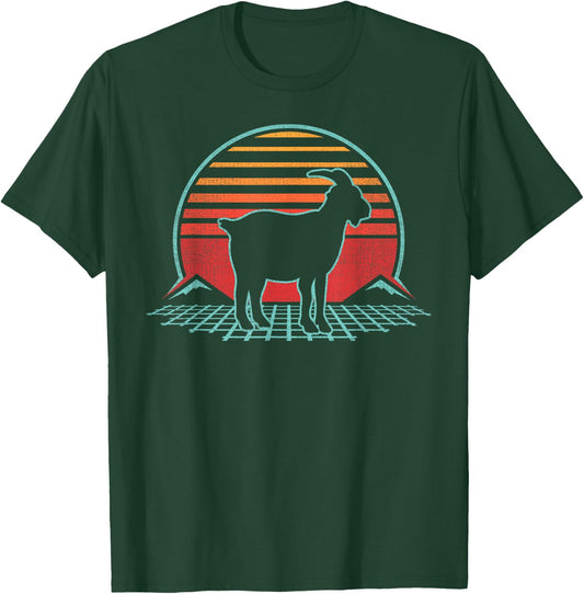 Goat Lover Farmer Farm Animal Retro Vintage 80s Style T-Shirt - T-Shirt | Forest