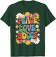 Peace Love Bocce 60s 70s Hippie Retro Bocce Player T-Shirt - T-Shirt | Forest