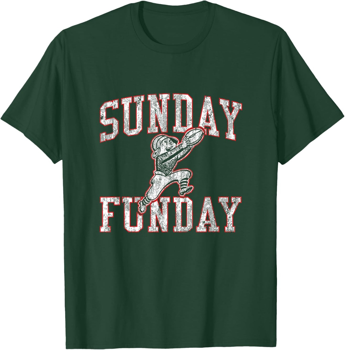 Vintage Sunday Funday T Shirt New England Football Retro T-Shirt - T-Shirt | Forest