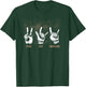 Peace Love Rock and Roll Guitar Hippie Hand Signs T-Shirt - T-Shirt | Forest