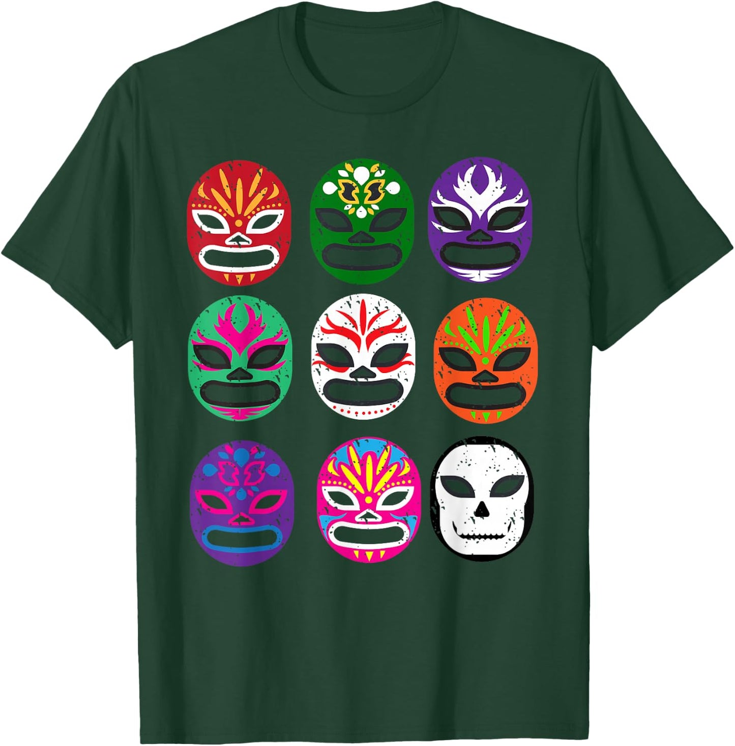 Lucha Libre Masks Shirt Mexican Wrestling Mask T Shirt T-Shirt - T-Shirt | Forest