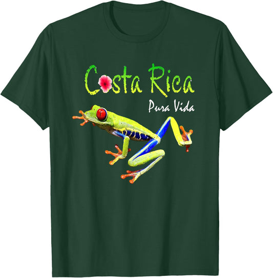Costa Rica Pura Vida Travel Souvenir Vacation Frog Nature Small T-Shirt - T-Shirt | Forest