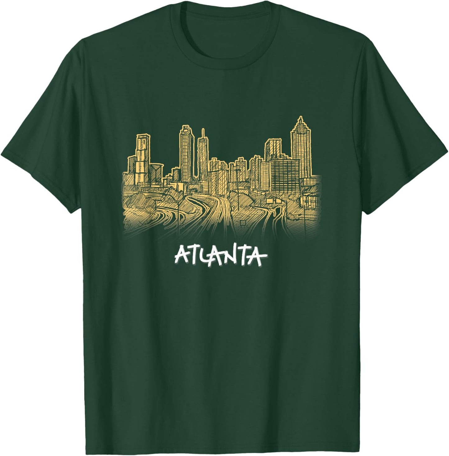 Atlanta Georgia ATL Peach State Skyline Panorama T Shirt T-Shirt - T-Shirt | Forest