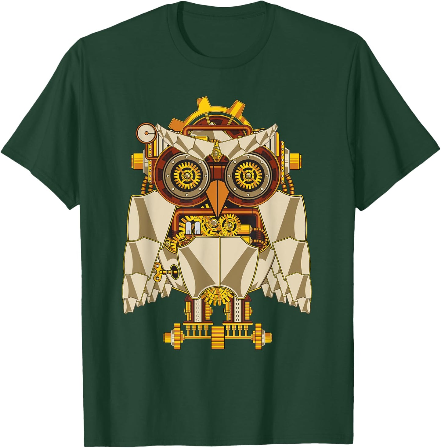 Steampunk Mechanical Owl Gear Cogs Clockwork Shirt T-Shirt - T-Shirt | Forest