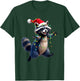 Funny Racoon Santa Hat Christmas Tree Lights Xmas PJS Kids T-Shirt - T-Shirt | Forest