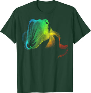 CUTTLEFISH Colorful Rainbow Retro T-Shirt - T-Shirt | Forest