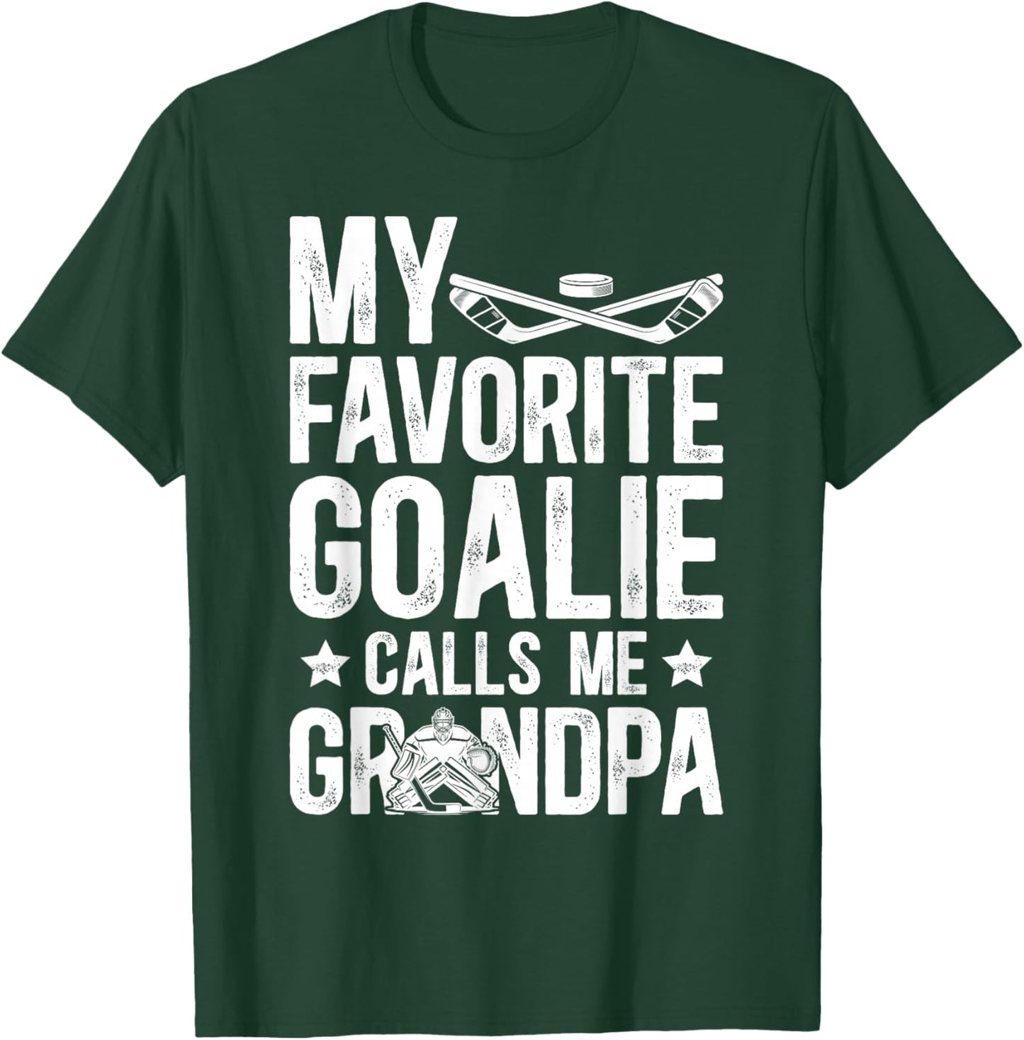 Proud Ice Hockey Goalie Grandpa Of A Hockey Keeper Grandpa T-Shirt - T-Shirt | Forest