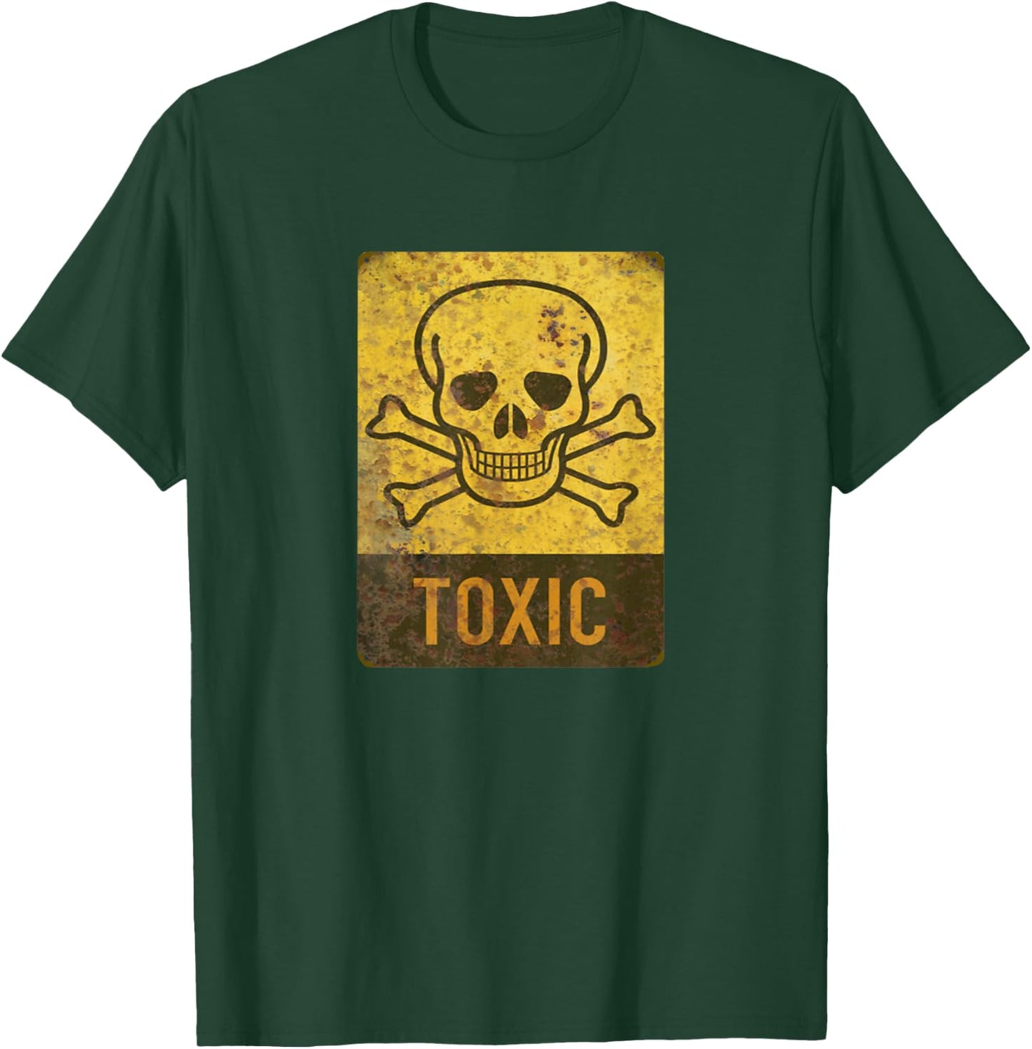 Toxic Rusted Warning Sign with Skull Warning Sign . T-Shirt - T-Shirt | Forest