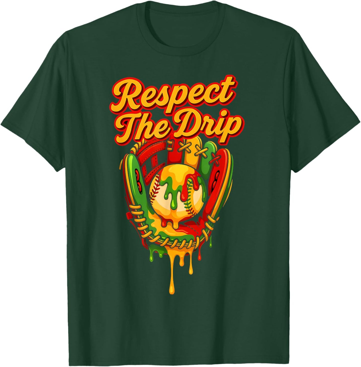 Baseball Drip Juneteenth Black Pride African American 1865 T-Shirt - T-Shirt | Forest