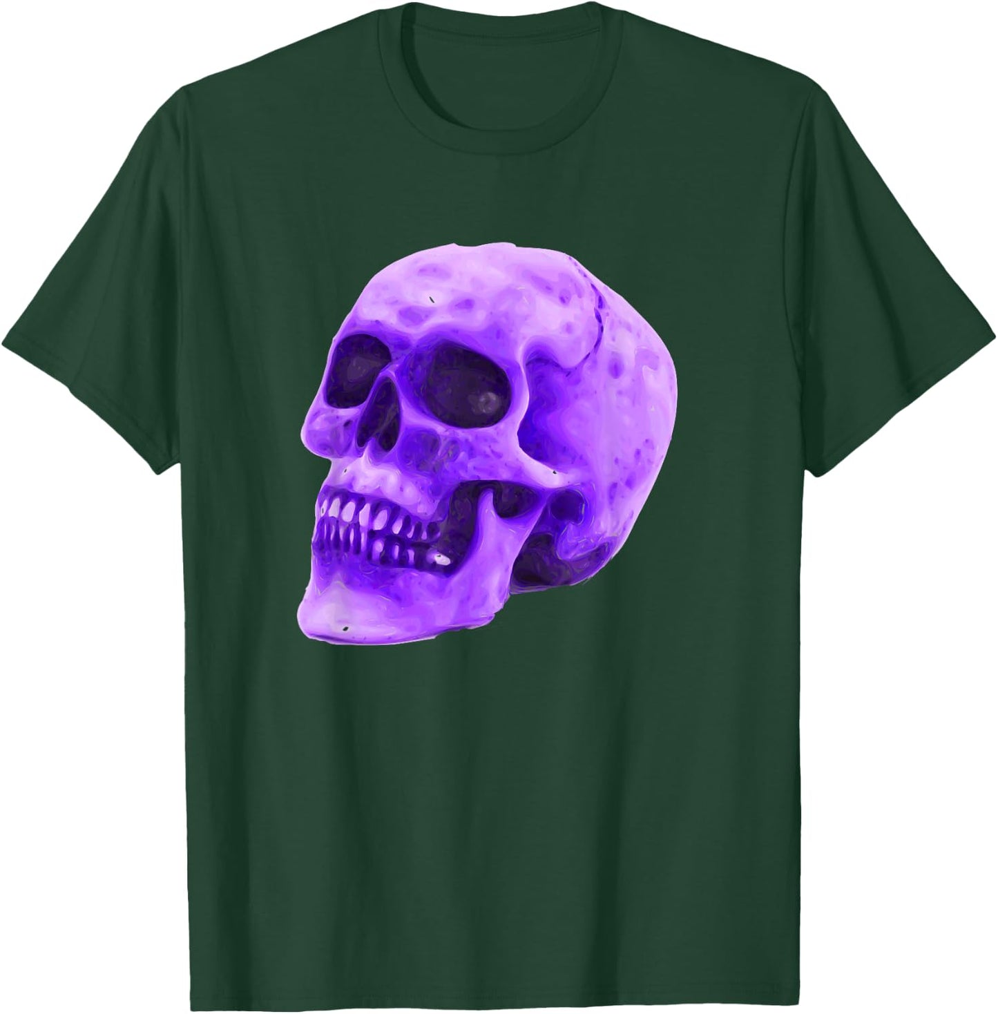 Purple Skull Biker Design T-Shirt - T-Shirt | Forest
