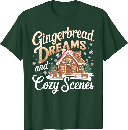 Funny Christmas Gingerbread House Cozy Winter Holiday Baking T-Shirt - T-Shirt | Forest
