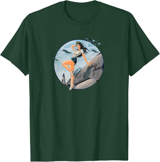 Pinup Girls Air Force Bombs Away WW2 Poster T-Shirt - T-Shirt | Forest