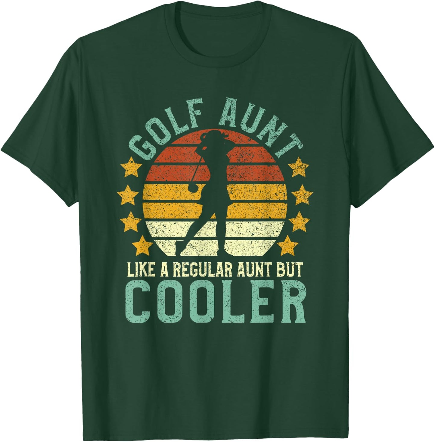 Golf Aunt | Funny Female Golfer Gift Golfing Lover T-Shirt - T-Shirt | Forest