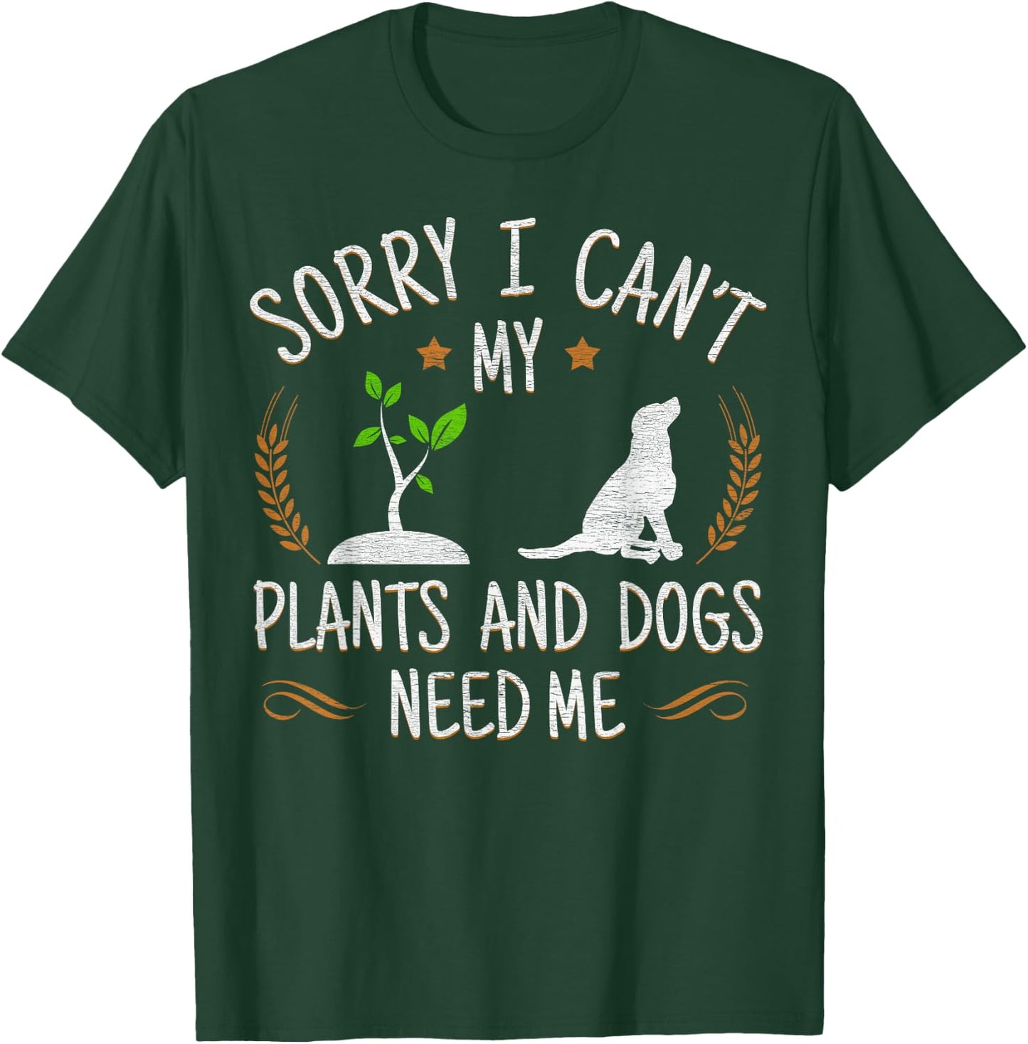 Plants and Dog Lover Gardener Funny Gardening T-Shirt - T-Shirt | Forest
