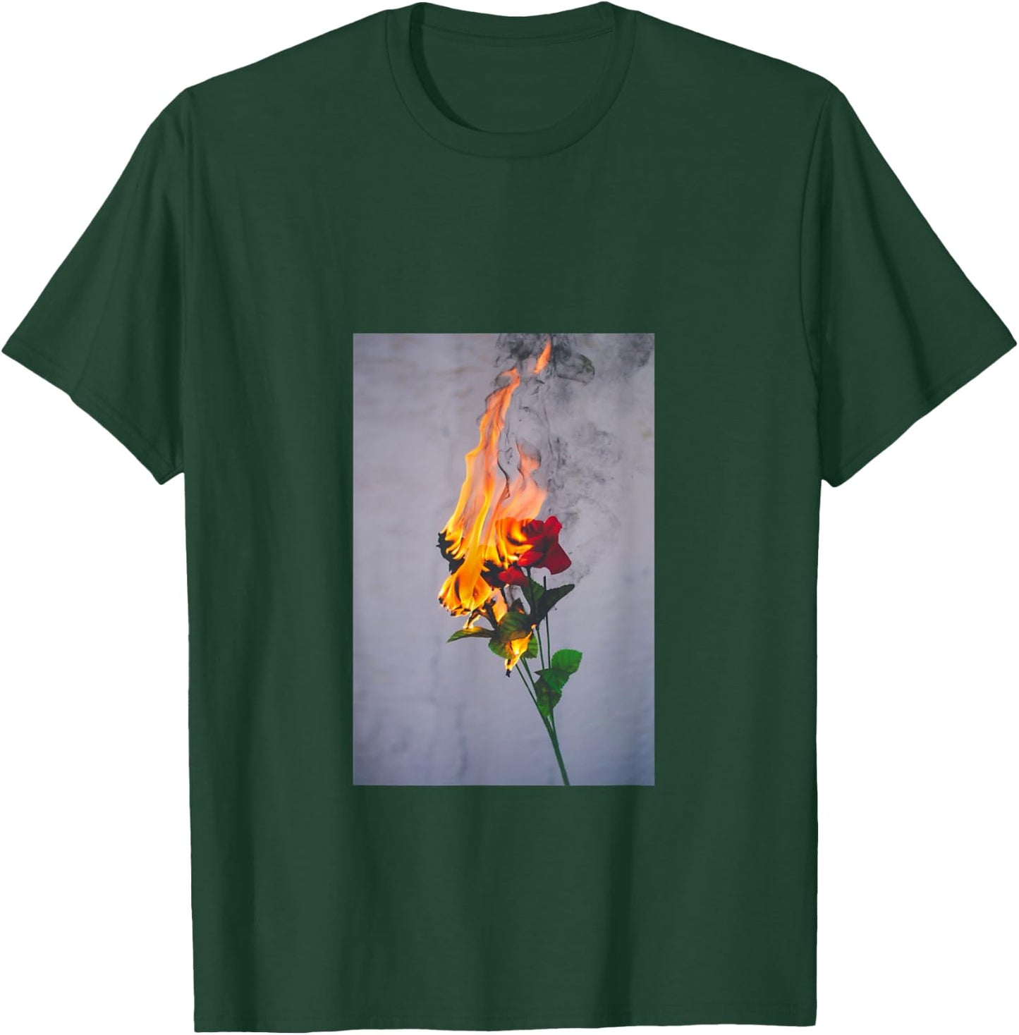 Sad Boy Sad Girl Aesthetic Burning Red Flower Pastel T-Shirt - T-Shirt | Forest