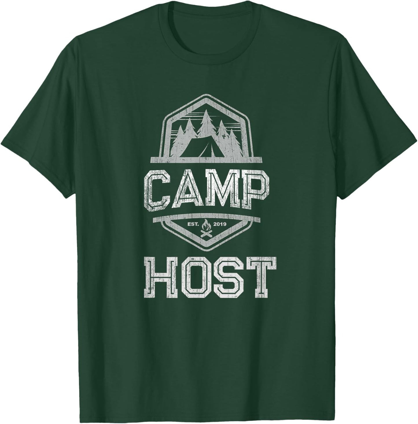 Retro CAMP HOST Campground Staff Campsite Team Hosting Crew T-Shirt - T-Shirt | Forest