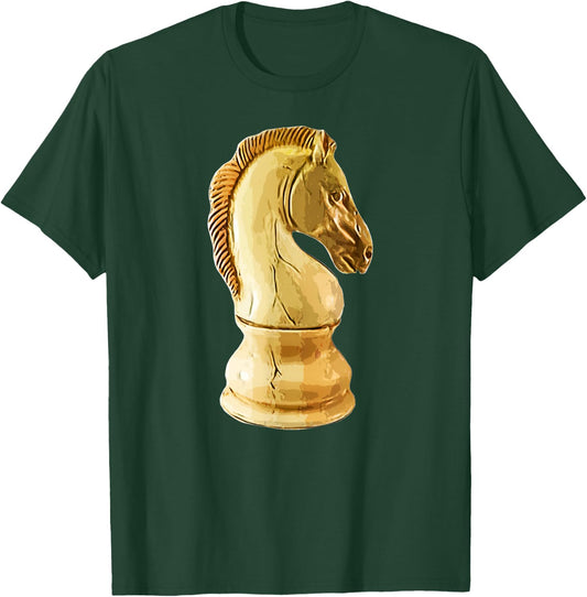 Wood Ivory Knight Chess Piece T-Shirt - T-Shirt | Forest