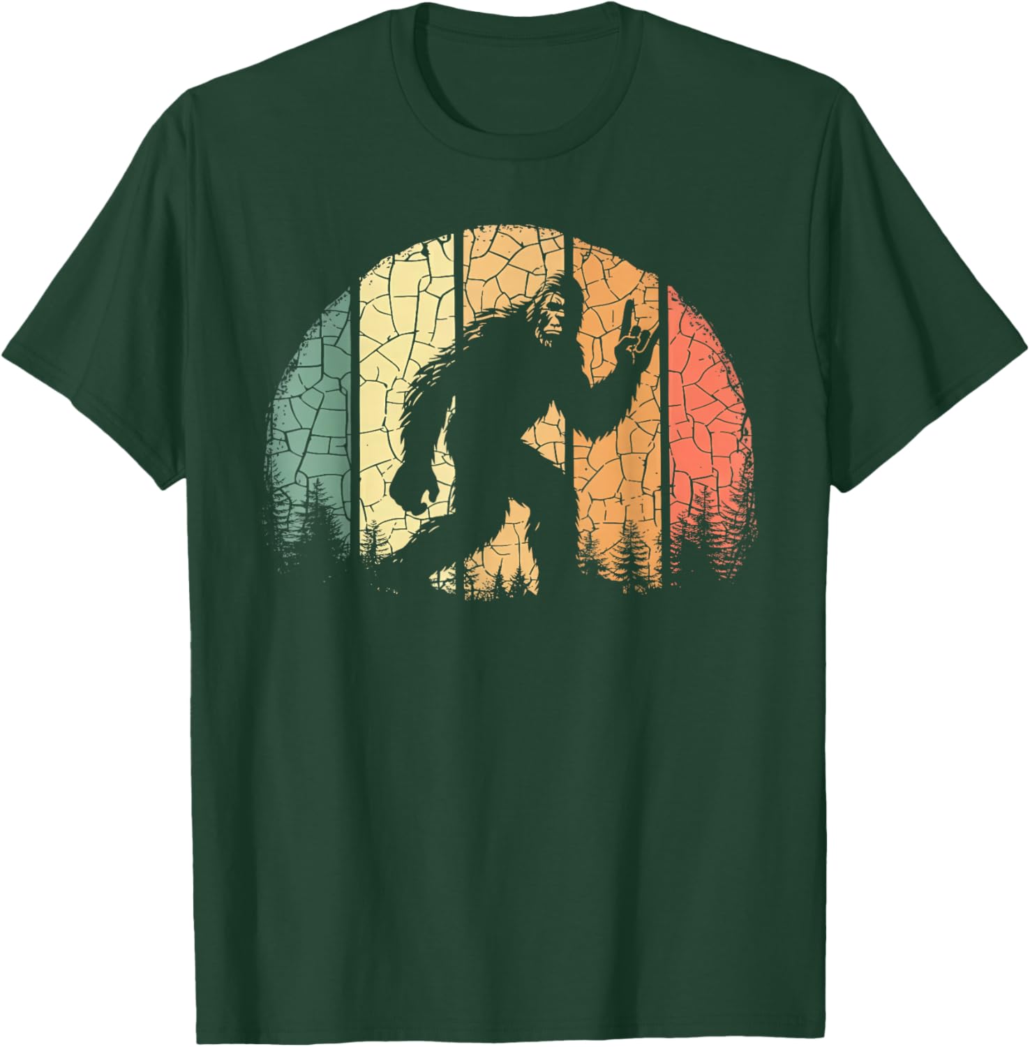 Vintage Bigfoot Lover Yeti Funny Sasquatch Rock On Forest T-Shirt - T-Shirt | Forest