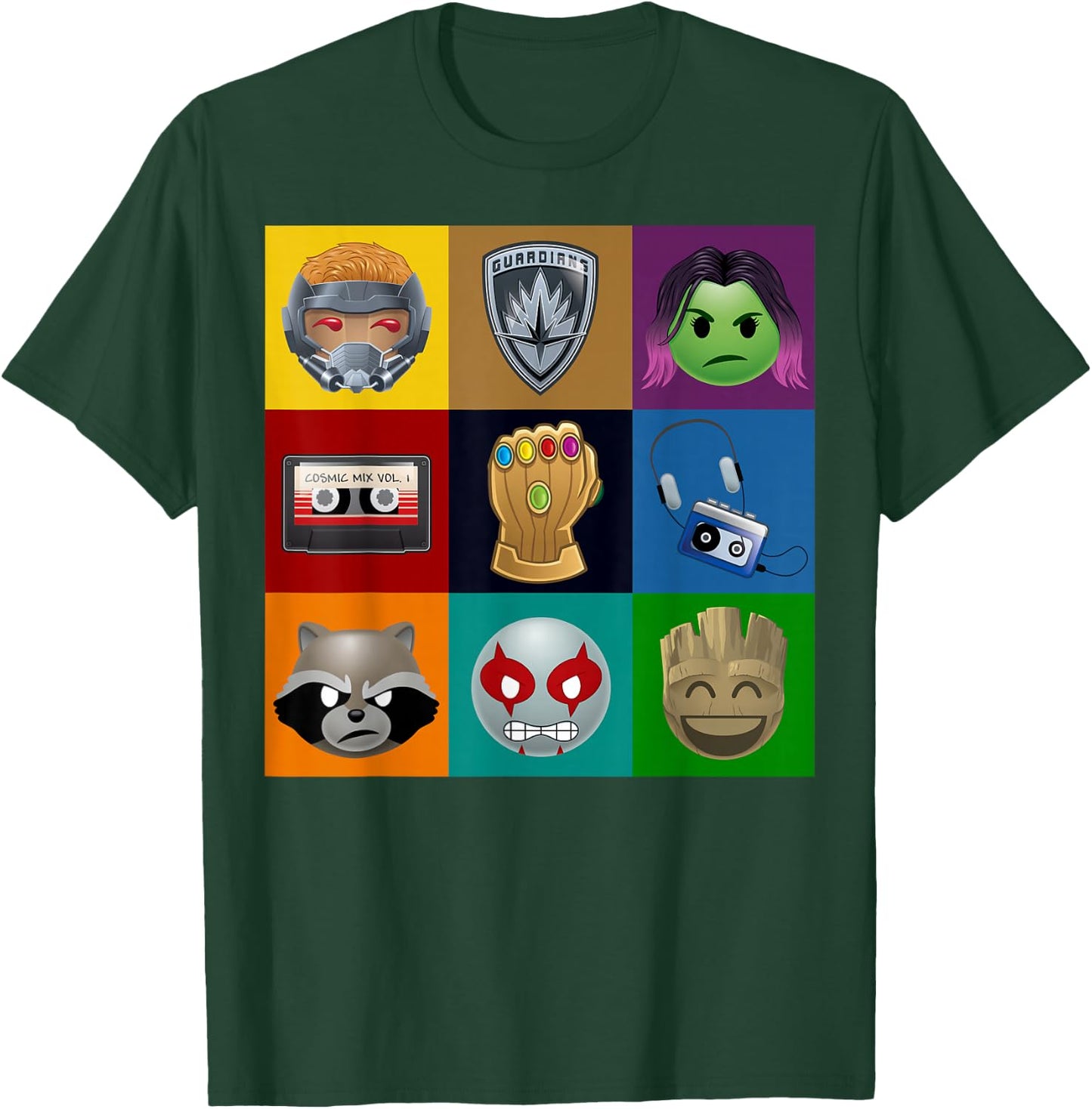 Marvel Guardians of The Galaxy Emoticon Graphic Small T-Shirt - T-Shirt | Forest