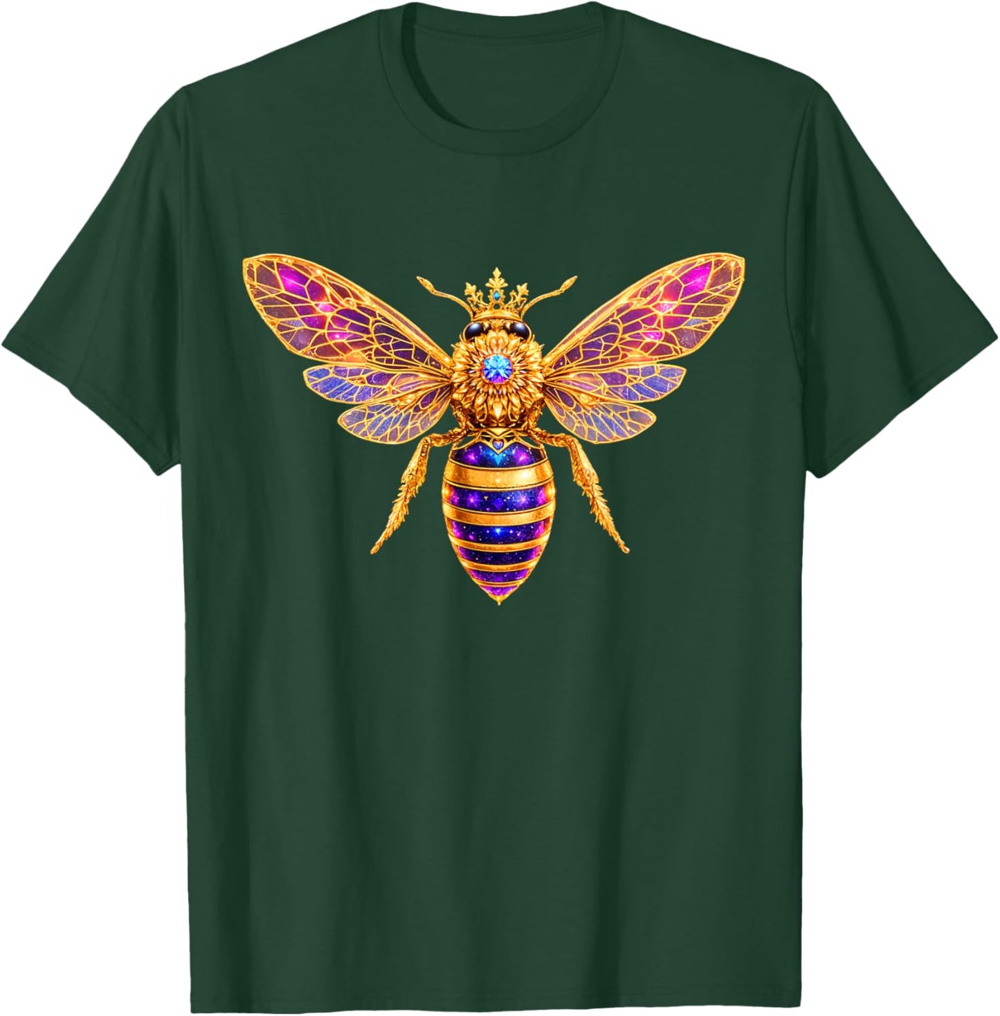 Queen Bee Crown Women Men Girls Honey Hive Bee Keeper Bee T-Shirt - T-Shirt | Forest