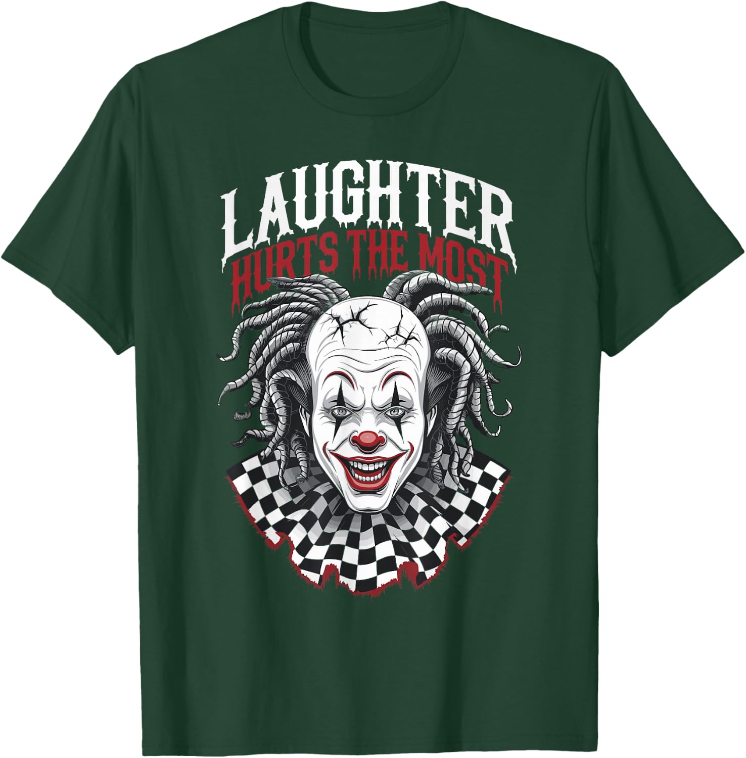 Terrifying Clown Face Killer Clown Costume Horror Vibes T-Shirt - T-Shirt | Forest