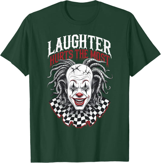 Terrifying Clown Face Killer Clown Costume Horror Vibes T-Shirt - T-Shirt | Forest