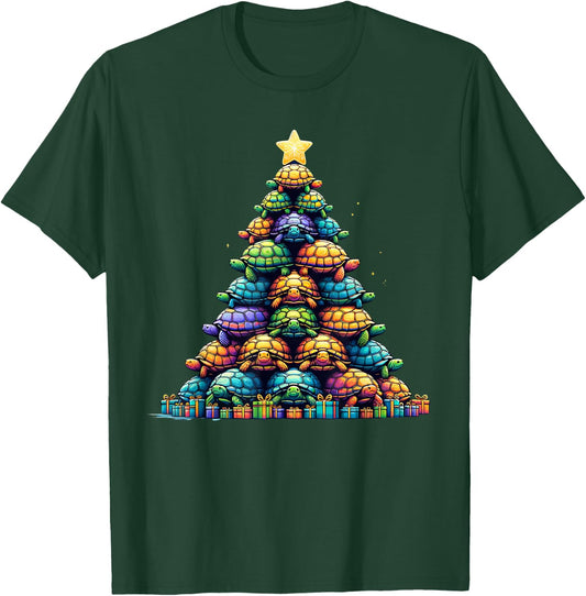 Turtle Tree Christmas Tree Adorable Turtle Christmas Tree T-Shirt - T-Shirt | Forest
