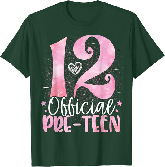 12 Official Pre-Teen 12th Birthday Girl Gifts 12 Year Old T-Shirt - T-Shirt | Forest