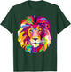 Elegant, Cool Lion Head with Bright Colorful T-Shirt - T-Shirt | Forest