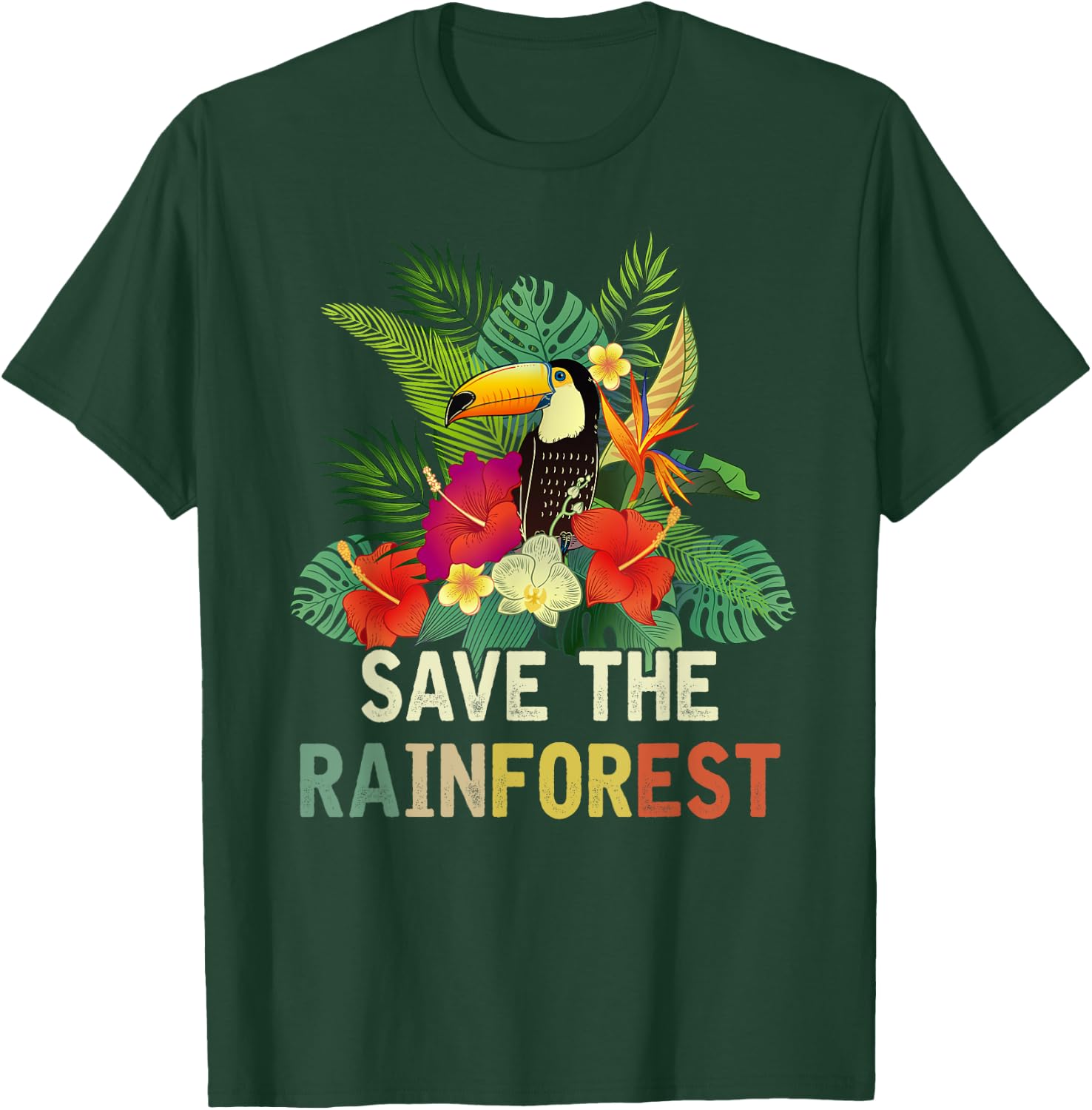 Retro Style Save The Rainforest Earth Day Gift T-Shirt - T-Shirt | Forest