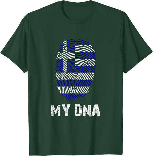 DNA Greece Flag Shirt Greek Lovers Gift Men Women T-Shirt - T-Shirt | Forest