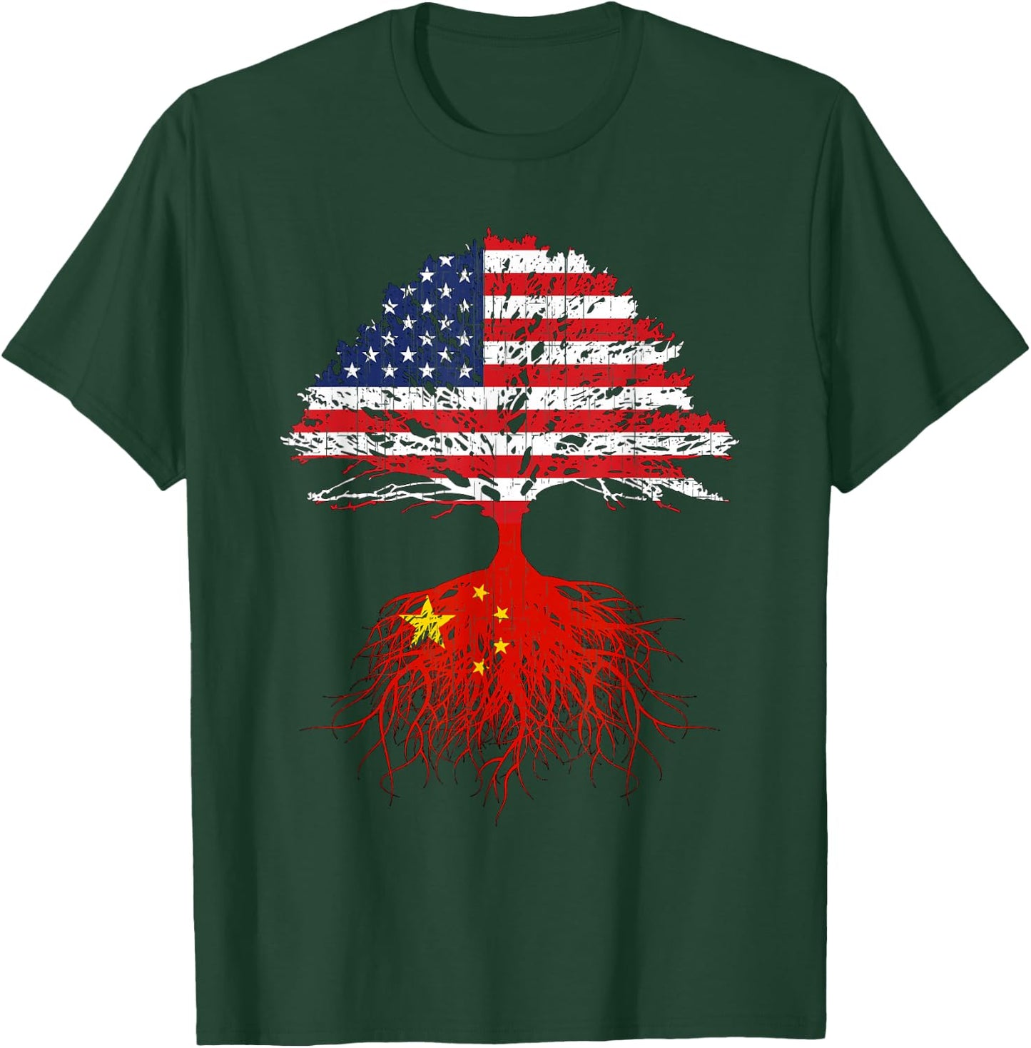 Chinese Roots American China Flag Immigrant Citizenship Gift T-Shirt - T-Shirt | Forest