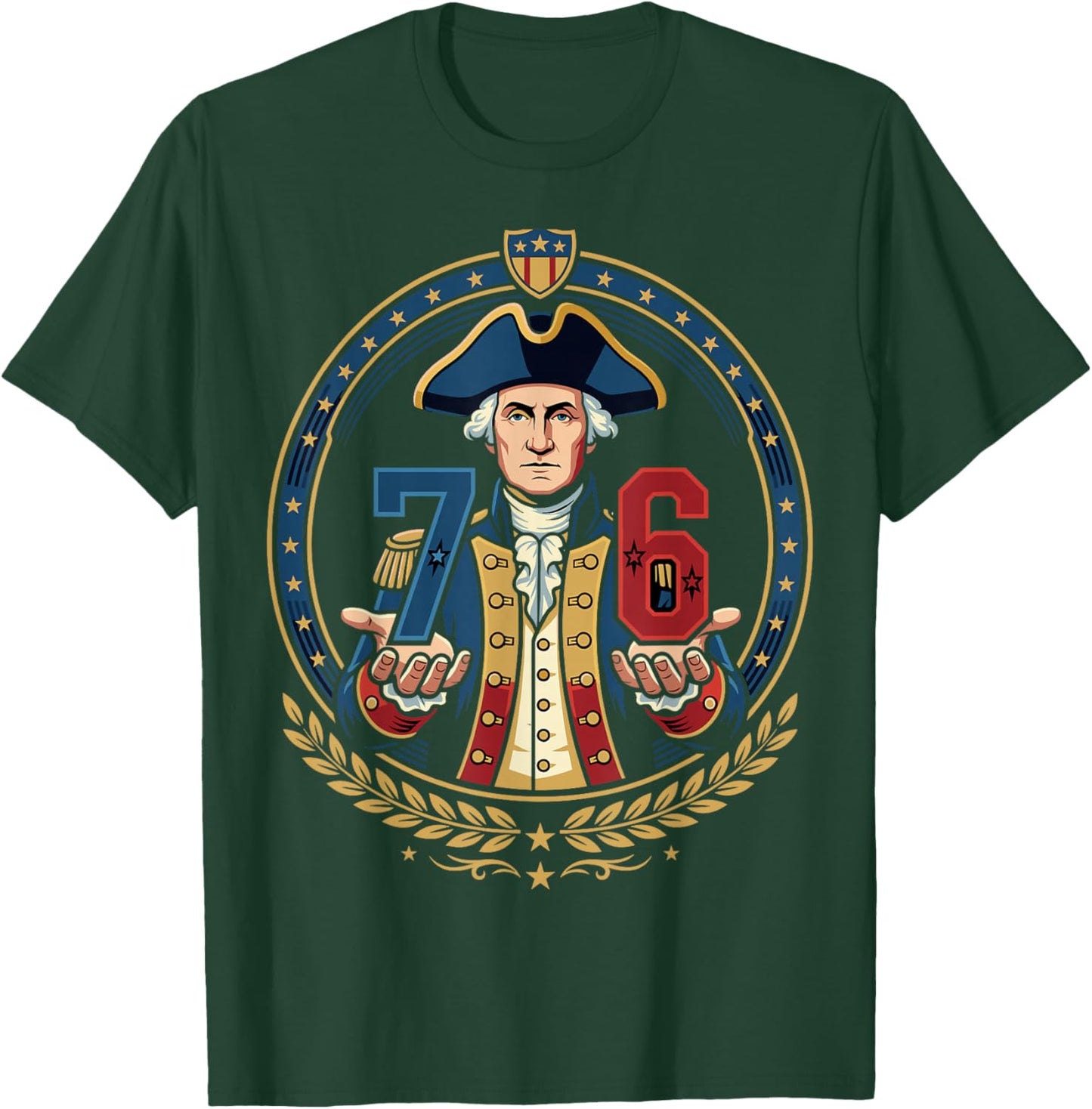 67 4th of July George Washington Meme Six Seven 1776 T-Shirt - T-Shirt | Forest