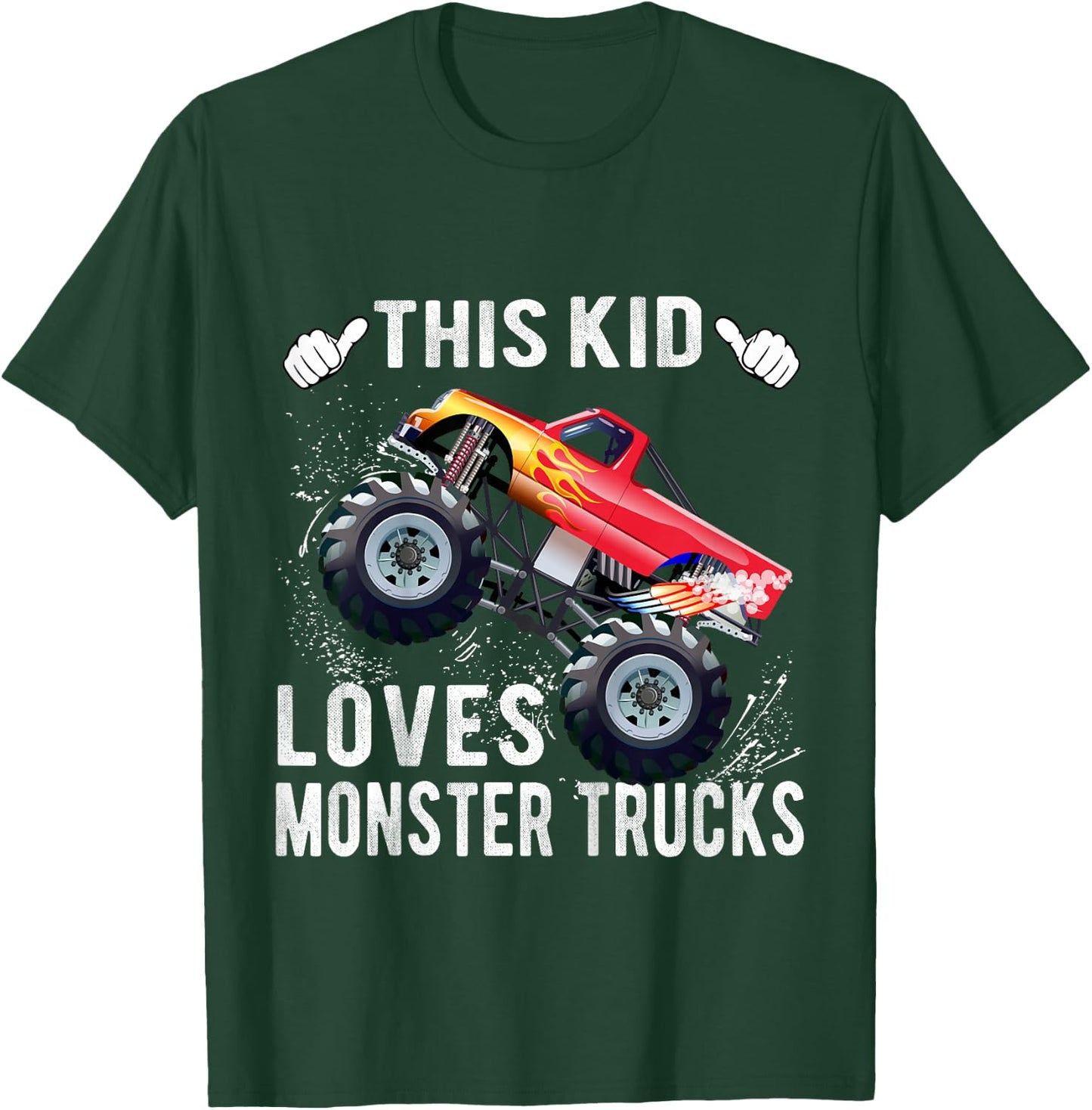 Kids This Kid Loves Monster Trucks Boys and Girls Gift T-Shirt - T-Shirt | Forest