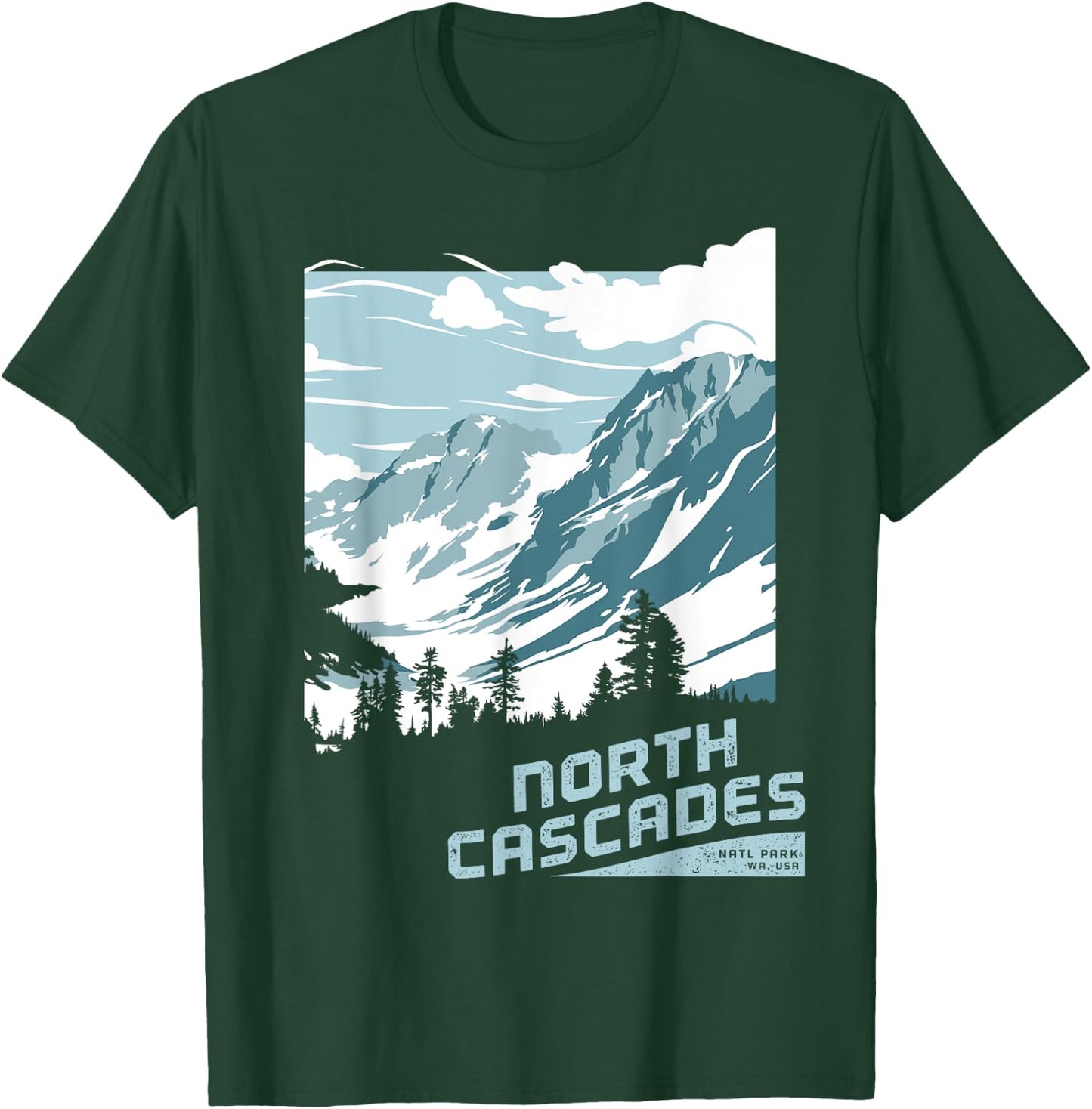 North Cascades National Park T shirt Washington Vintage Gift T-Shirt - T-Shirt | Forest
