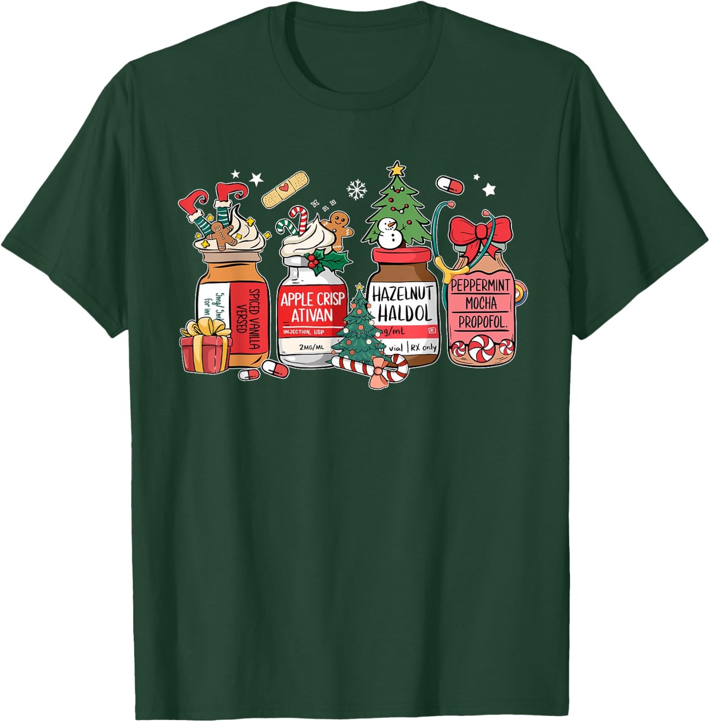 Christmas Nurse Funny Peppermint Mocha Propofol ER ED ICU RN T-Shirt - T-Shirt | Forest