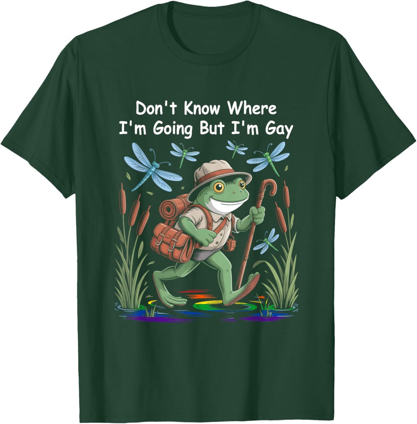 I Don't Know Where I'm Going But I'm Gay Frog Pride LGBTQ T-Shirt - T-Shirt | Forest