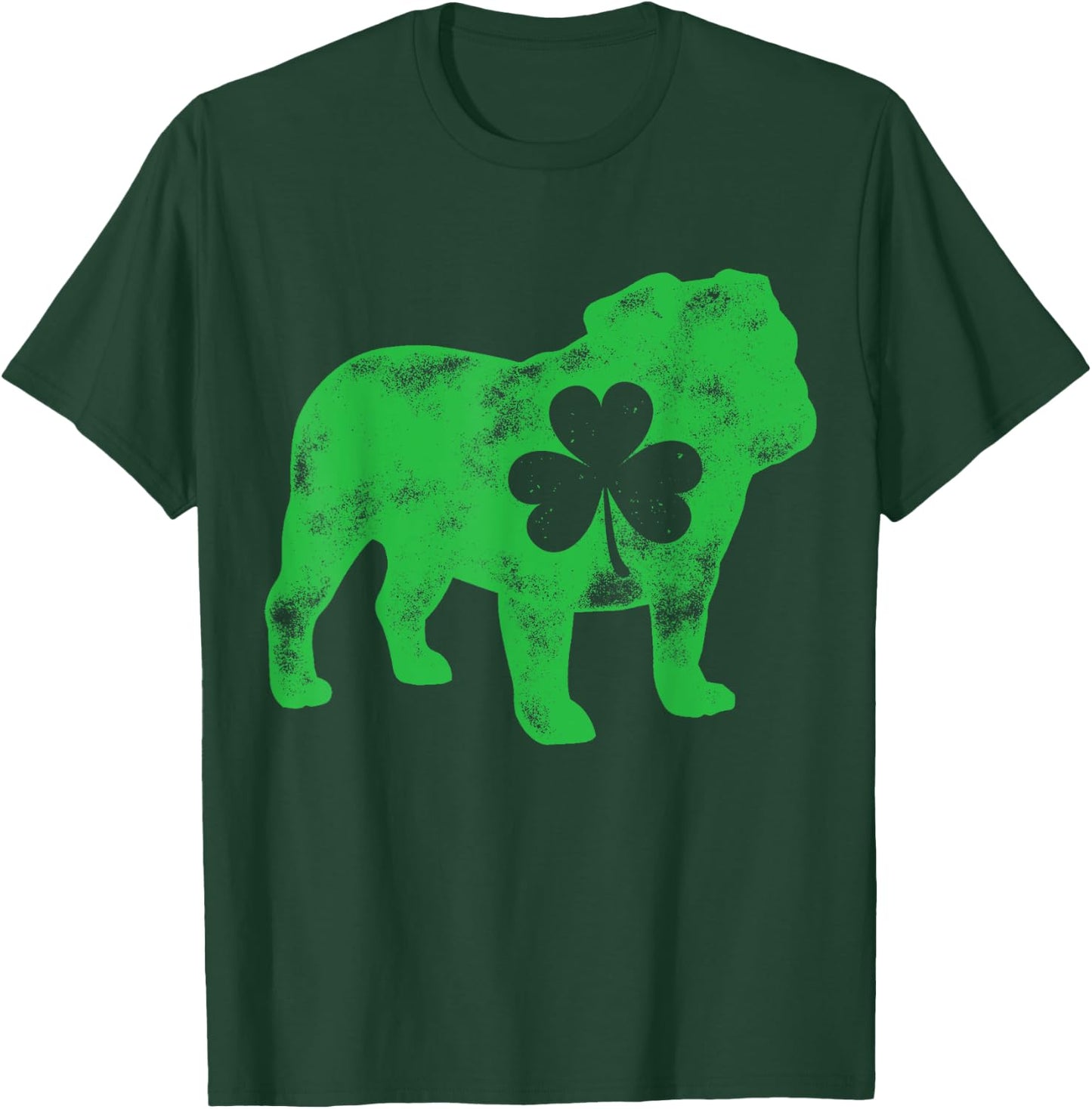 English Bulldog St Patricks Day Boys Men Dog Shamrock Puppy T-Shirt - T-Shirt | Forest