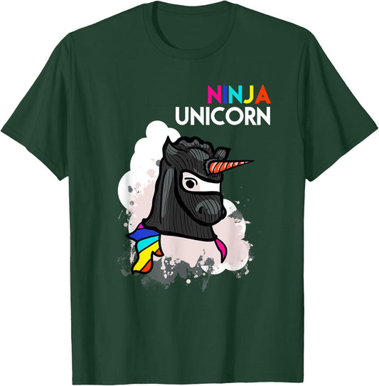 Unicorn Ninja Funny Cool Martial Arts Fighter Gift T-Shirt - T-Shirt | Forest