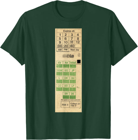 Vintage Retro Chicago CTA Transfer Bus Mass Transit T-Shirt - T-Shirt | Forest
