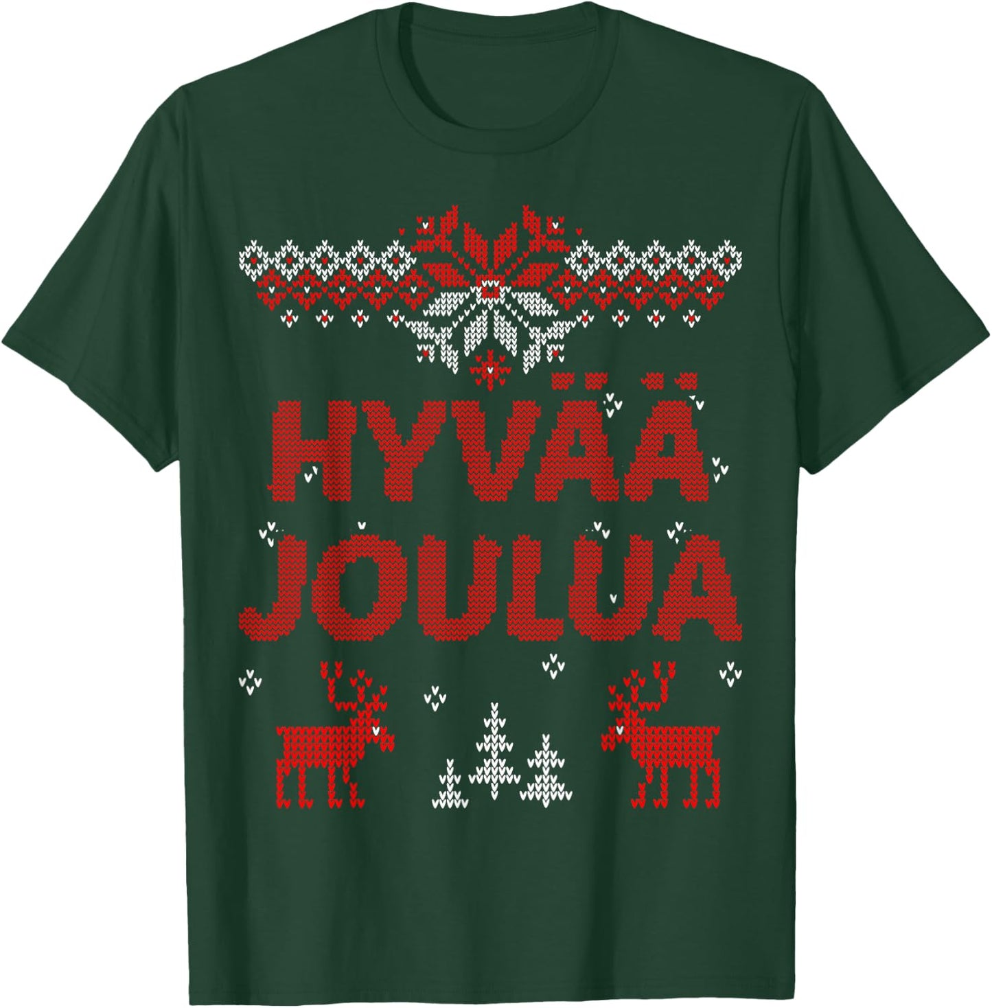 Hyvaa Joulua Finnish Merry Christmas Gift T-Shirt - T-Shirt | Forest