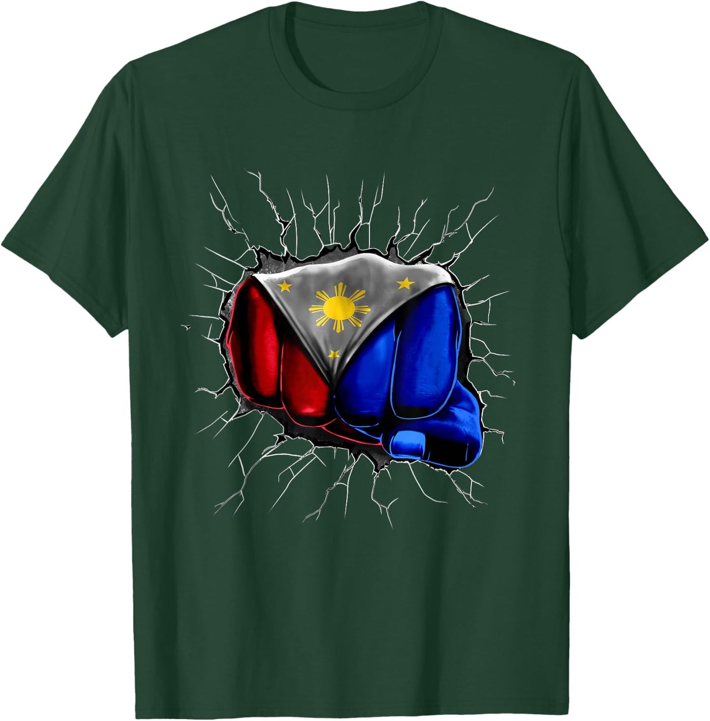 Philippines Flag Shirt Filipino Flag Fist Gift T-Shirt - T-Shirt | Forest
