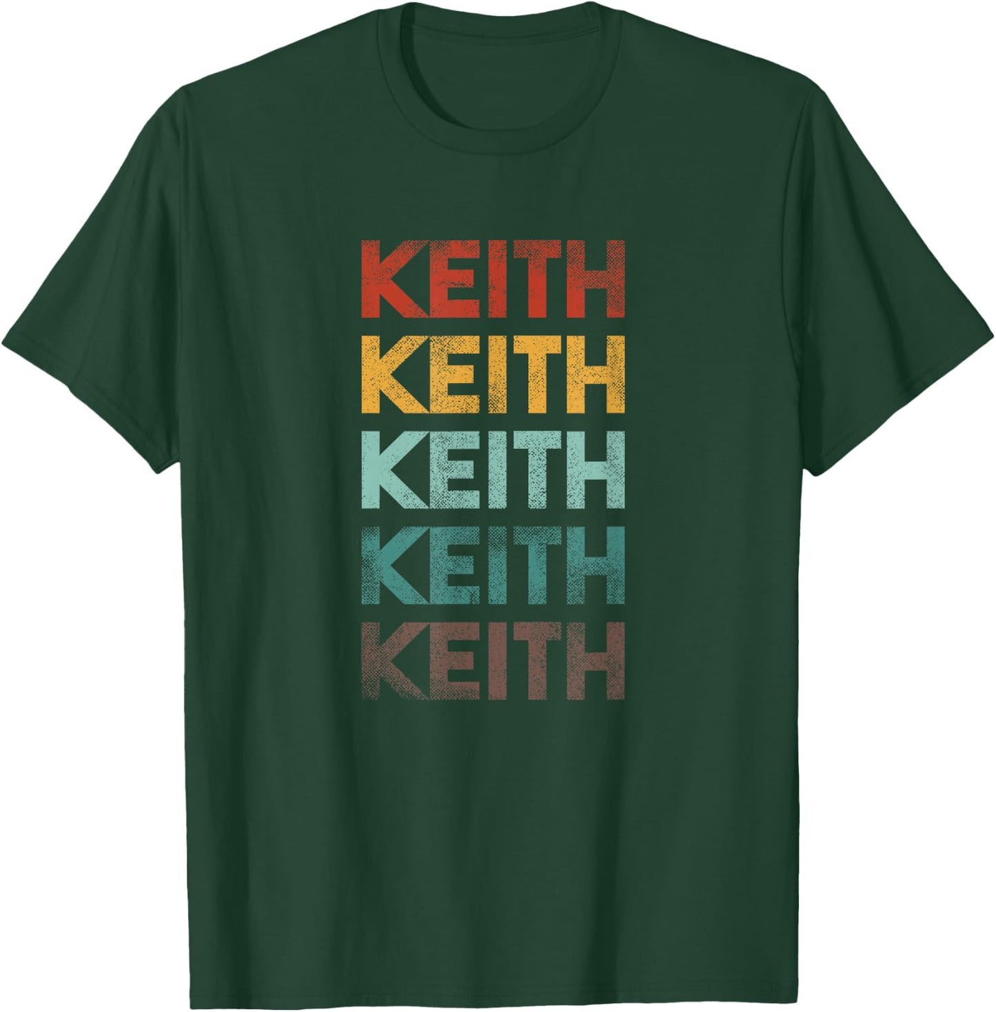 First Name Keith Retro 80s Style T-Shirt - T-Shirt | Forest