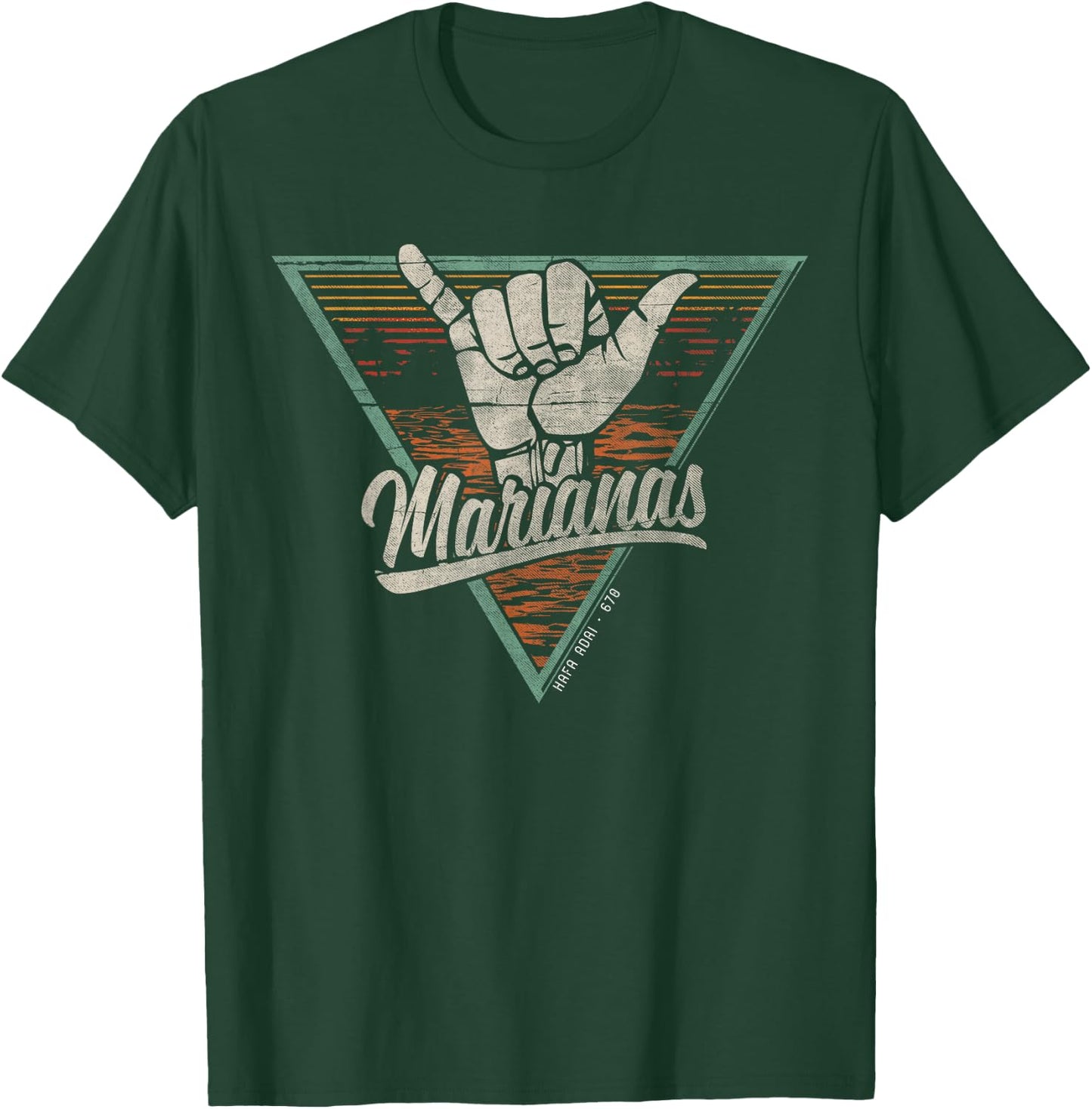 Retro Shaka Marianas Shirt - CNMI T-Shirt - T-Shirt | Forest