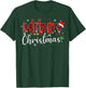Merry Christmas Buffalo Plaid Red Santa Hat Xmas Pajamas T-Shirt - T-Shirt | Forest