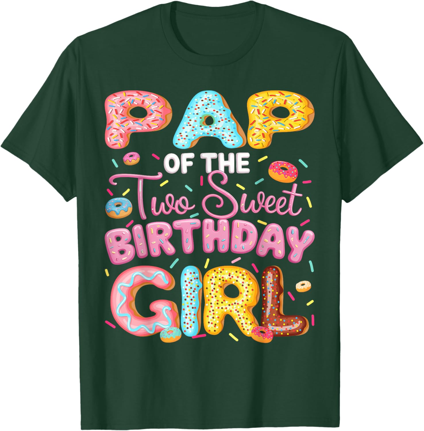 Pap Of The Two Sweet Birthday Girl Donut 2Nd Birthday T-Shirt - T-Shirt | Forest