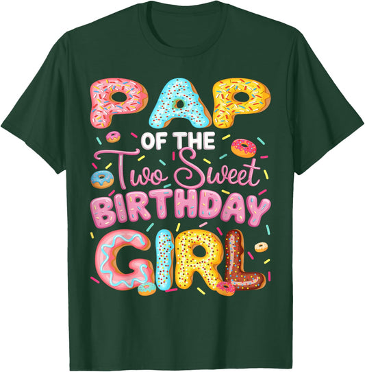 Pap Of The Two Sweet Birthday Girl Donut 2Nd Birthday T-Shirt - T-Shirt | Forest