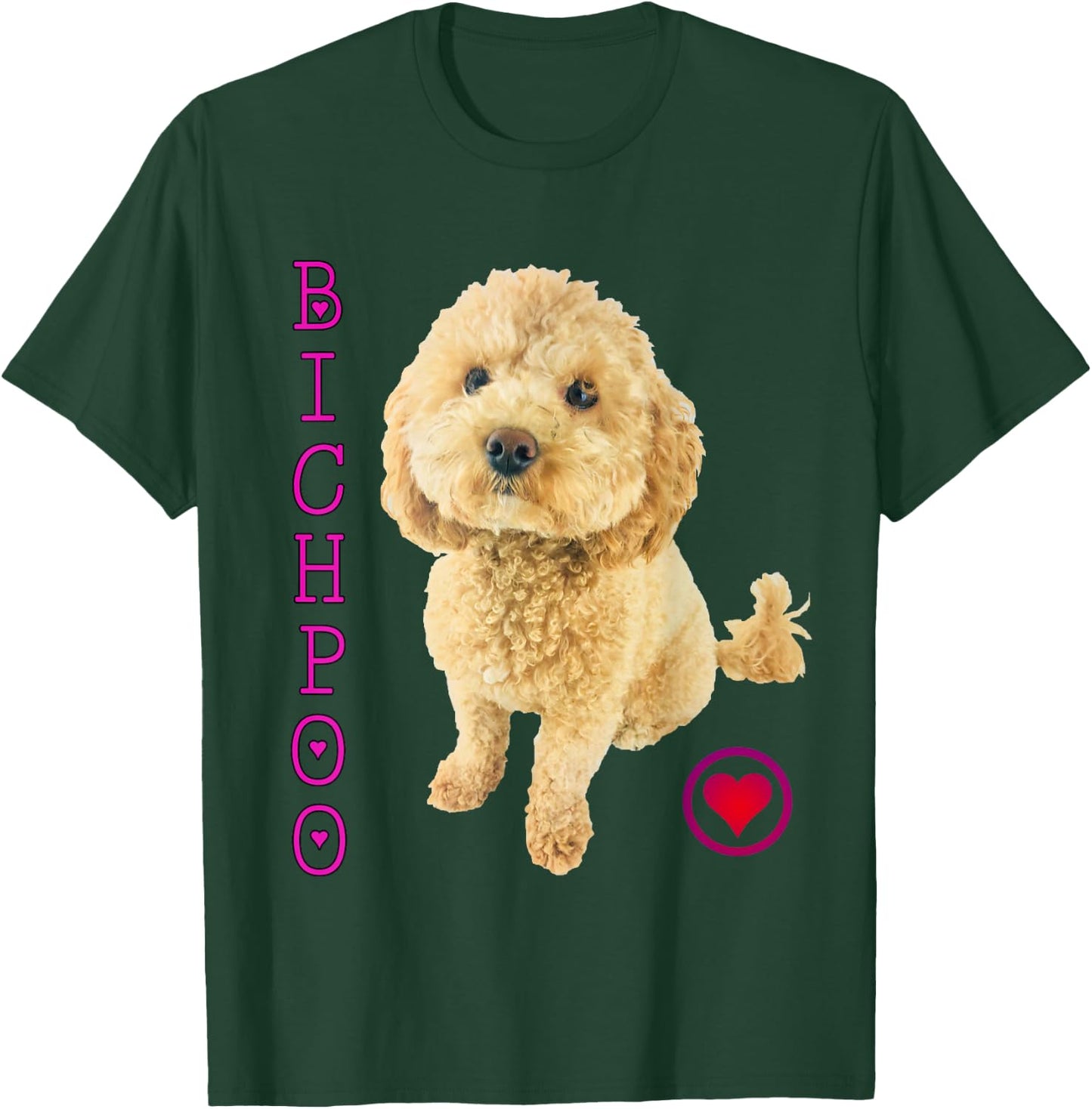 Bichpoo Puppy Dog Poodle cross Noodle Super cute Boodle Men Women Girls Kids T-Shirt - T-Shirt | Forest