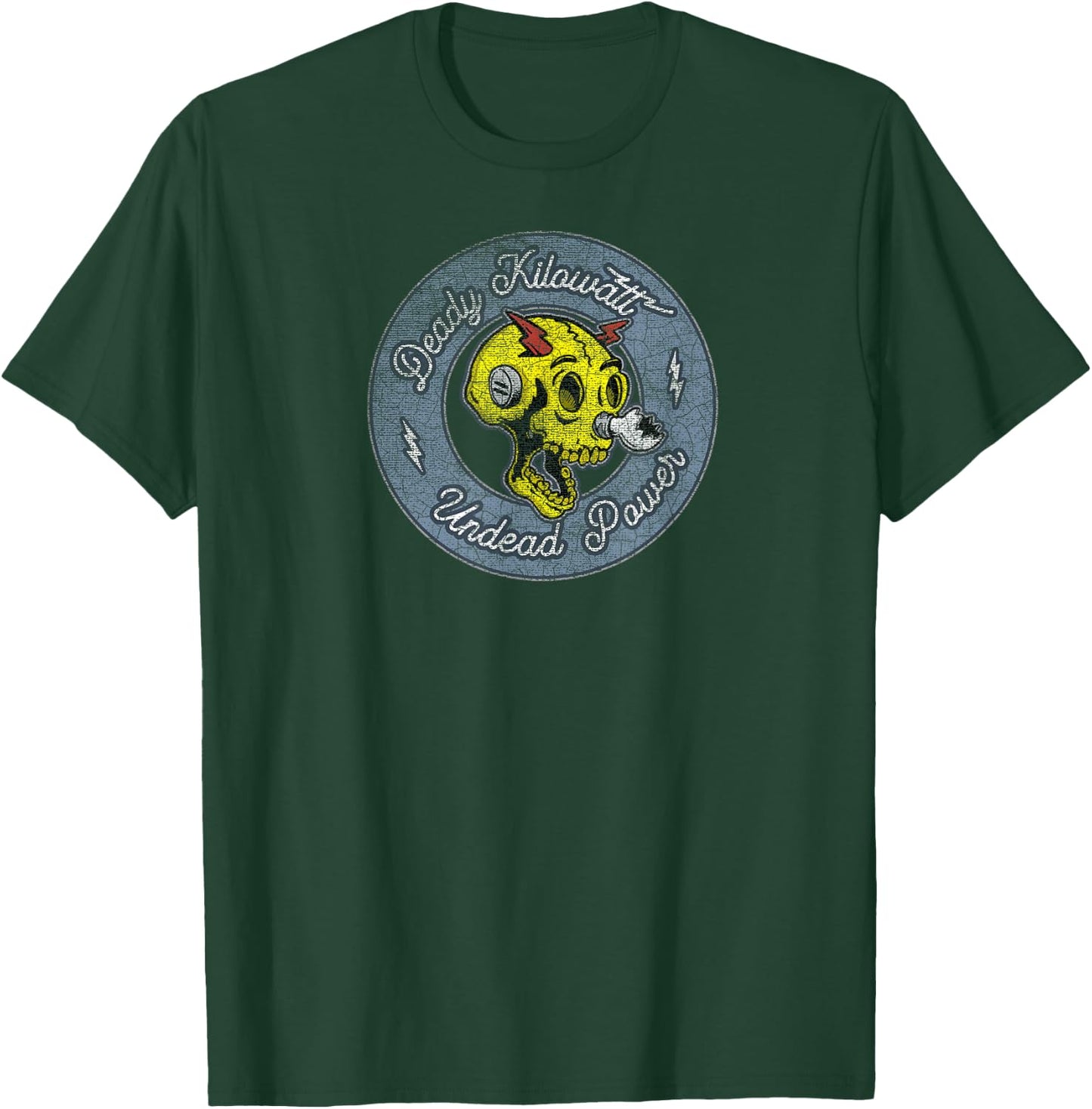 Deady Kilowatt Skull Zombie T-Shirt - T-Shirt | Forest